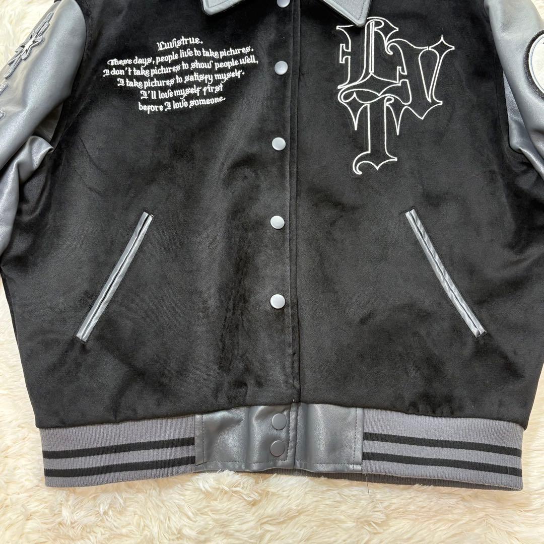 【美品】韓ドル着用 MZ LVT VARSITY JACKETチャコール 秋冬