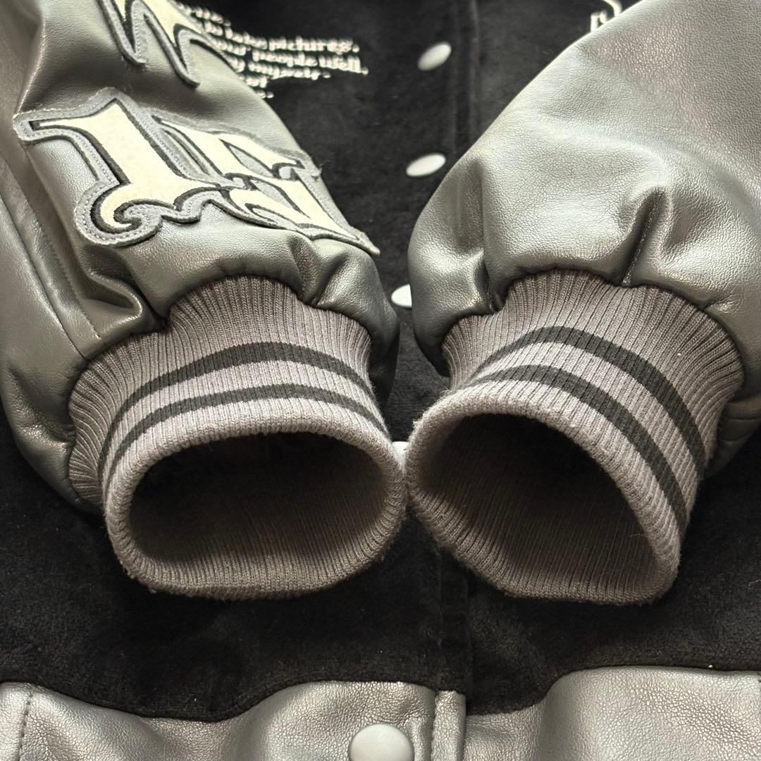 【美品】韓ドル着用 MZ LVT VARSITY JACKETチャコール 秋冬