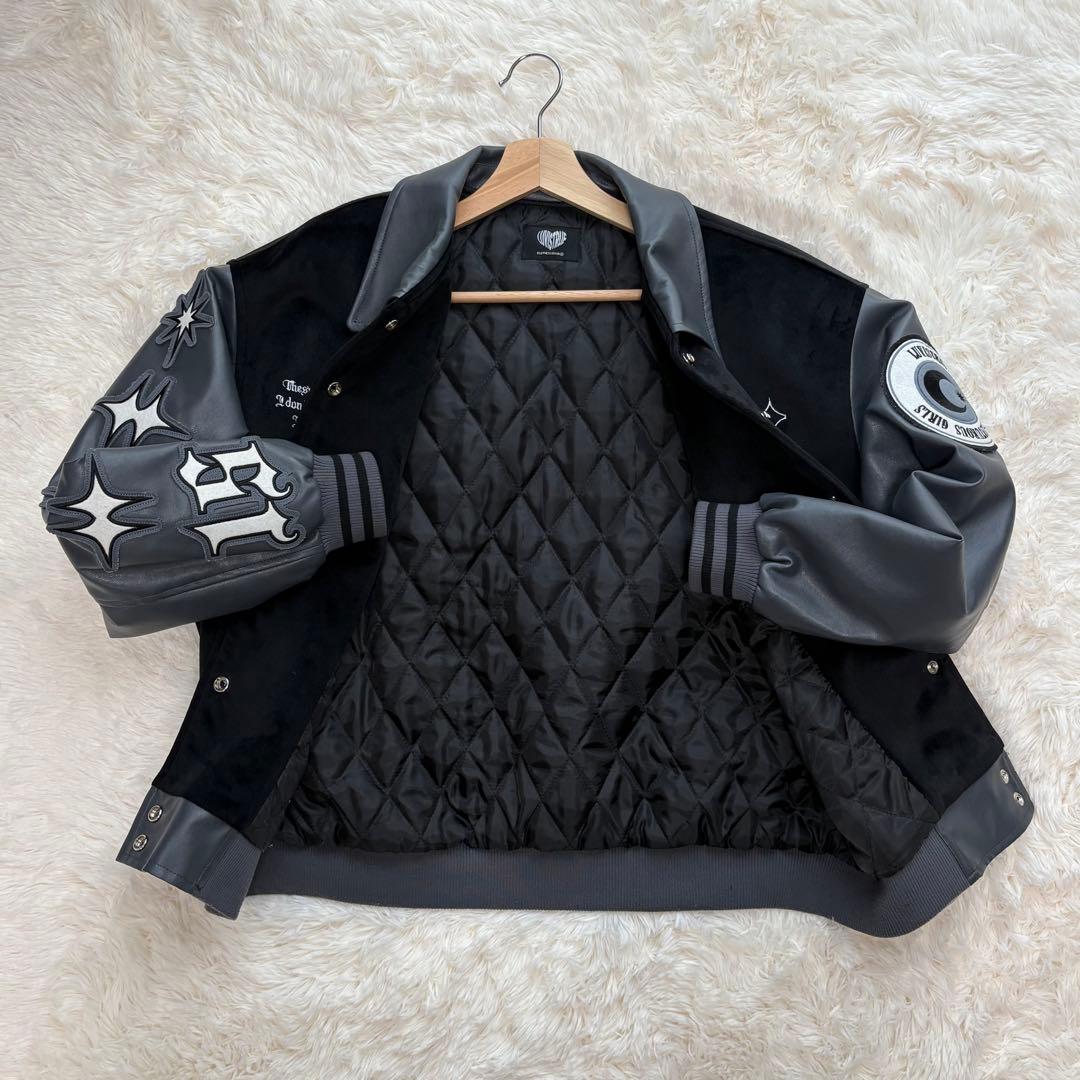 【美品】韓ドル着用 MZ LVT VARSITY JACKETチャコール 秋冬
