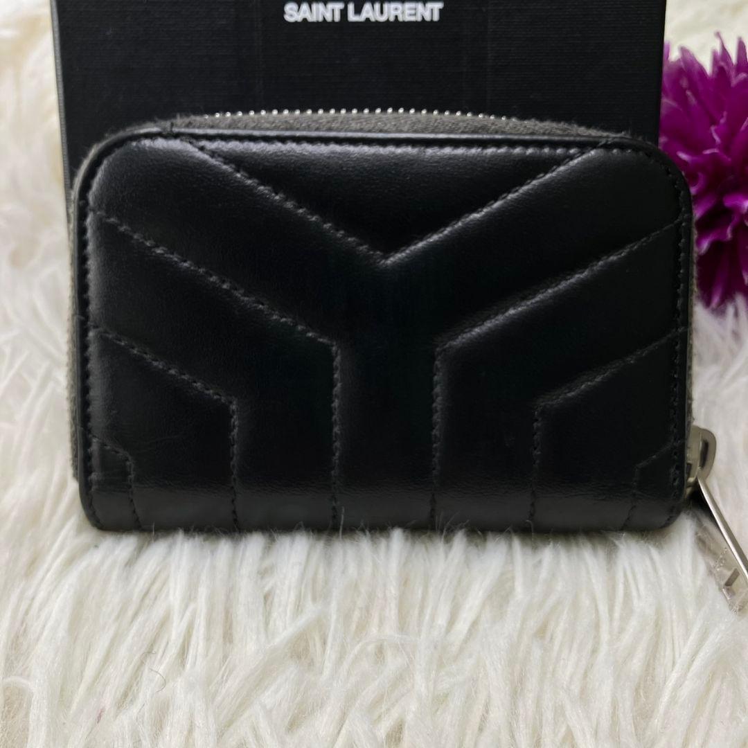 サンローラン ケース ラウンドジップ カサンドラ YSLロゴ キルティング