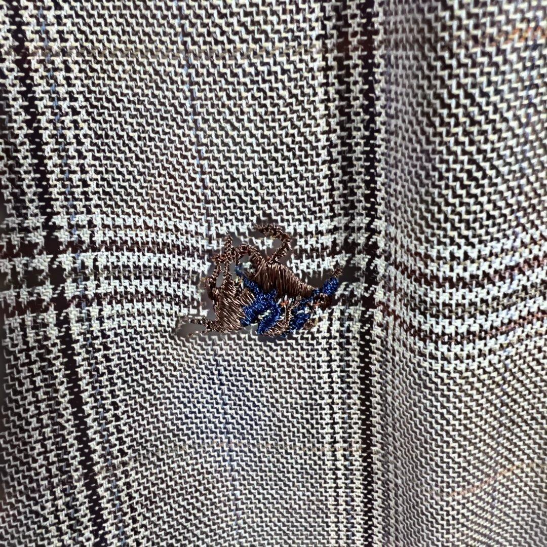 アトリエ花 オーダーメイド チェック柄 ロングコート 一点物　ヴィンテージ　L