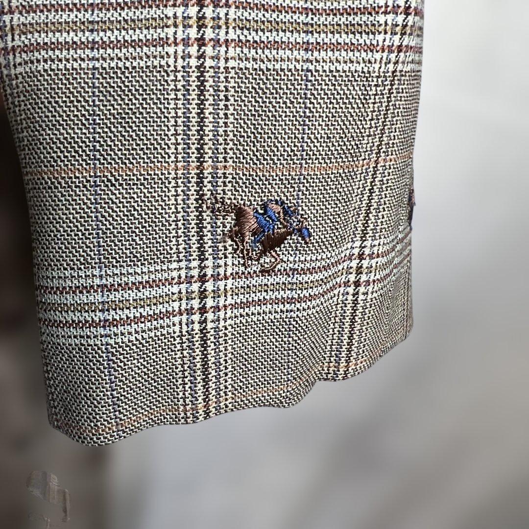 アトリエ花 オーダーメイド チェック柄 ロングコート 一点物　ヴィンテージ　L