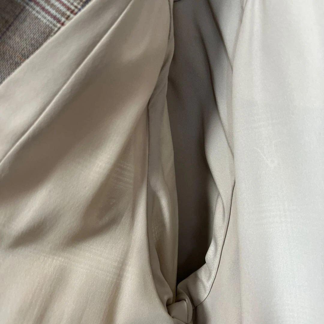 アトリエ花 オーダーメイド チェック柄 ロングコート 一点物　ヴィンテージ　L