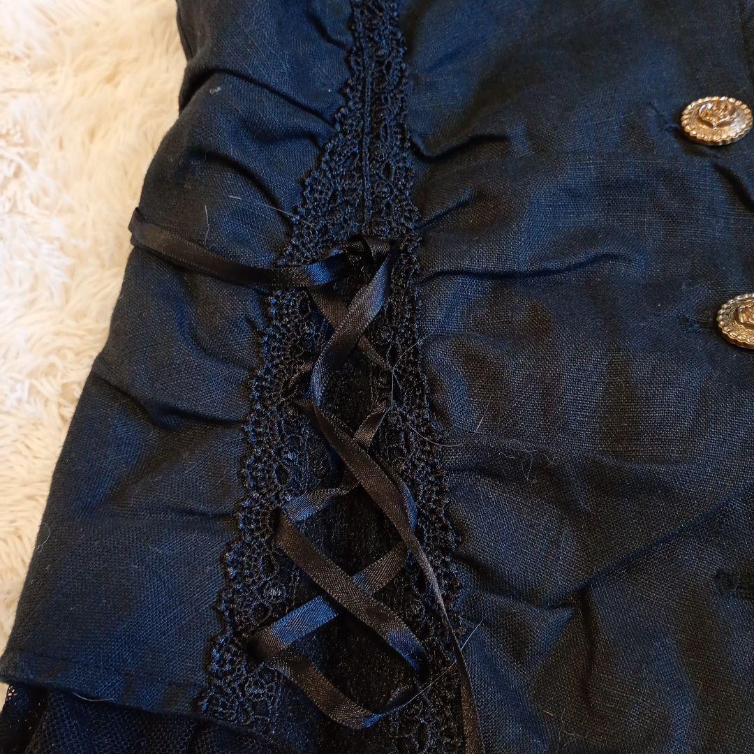 axes femme ベスト 編み上げリボン レース付き ゴスロリ ゴシック M