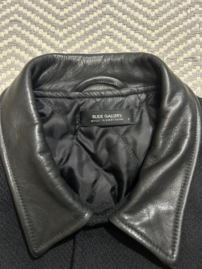 RUDE GALLERY カウレザー 切替 アワードジャケット ブラック L