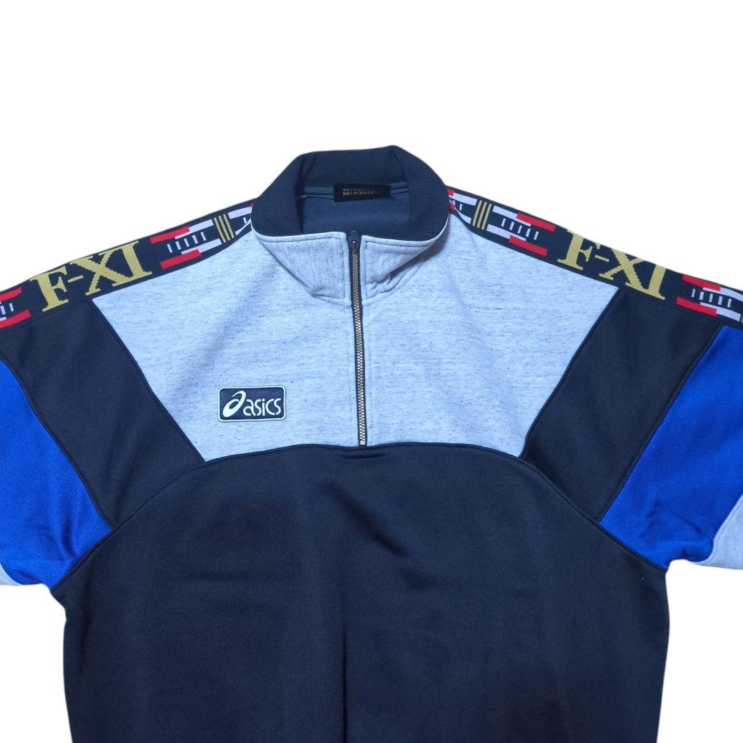 【セットアップ】希少 90s asics ハーフジップジャージ パンツ 日本製