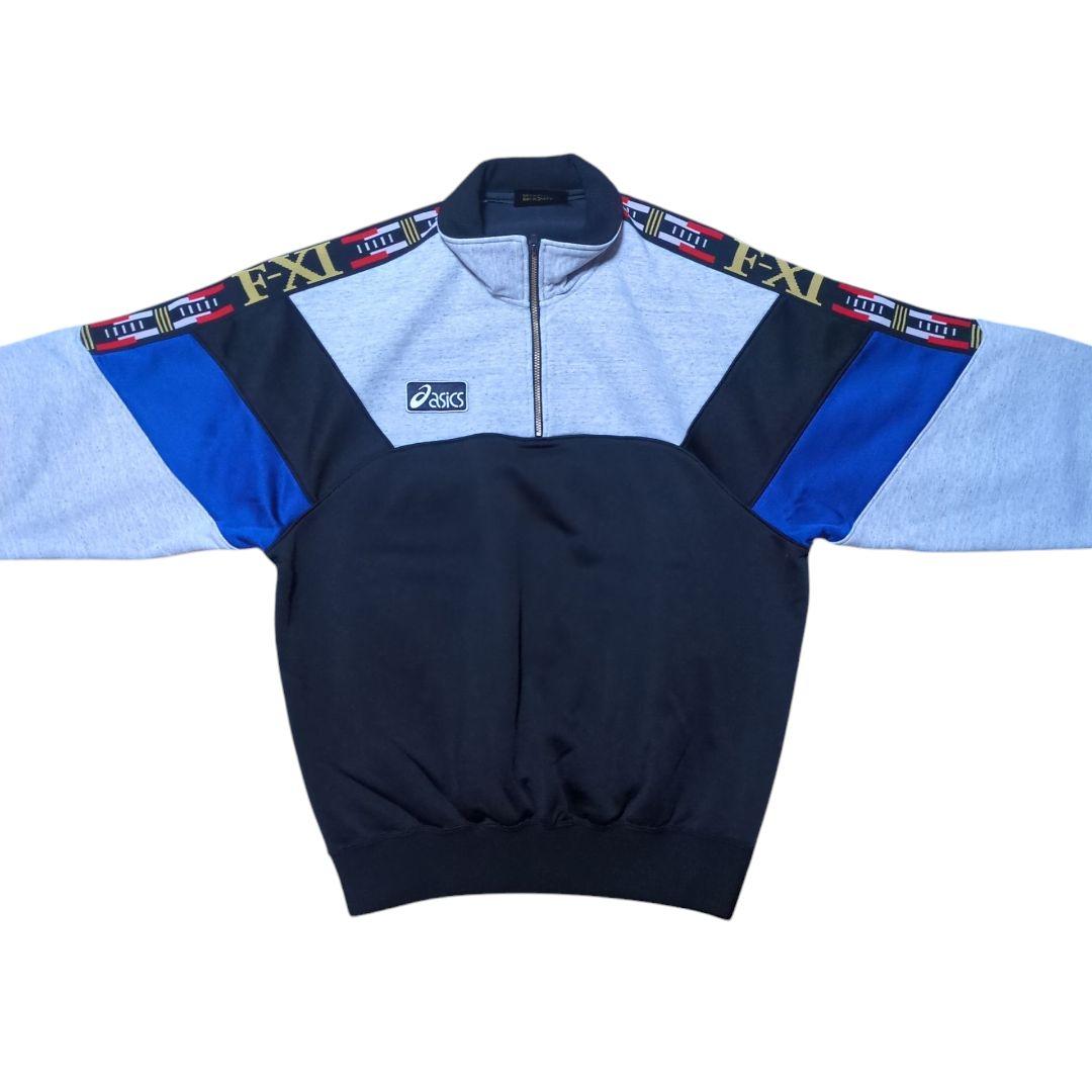 【セットアップ】希少 90s asics ハーフジップジャージ パンツ 日本製