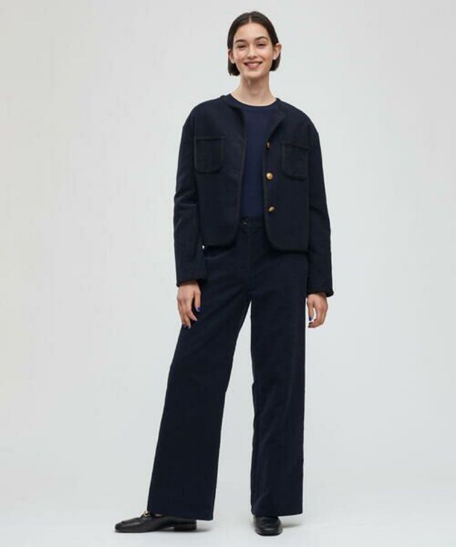 新品☆TOMORROWLAND コットンモールスキン クルーネックジャケット