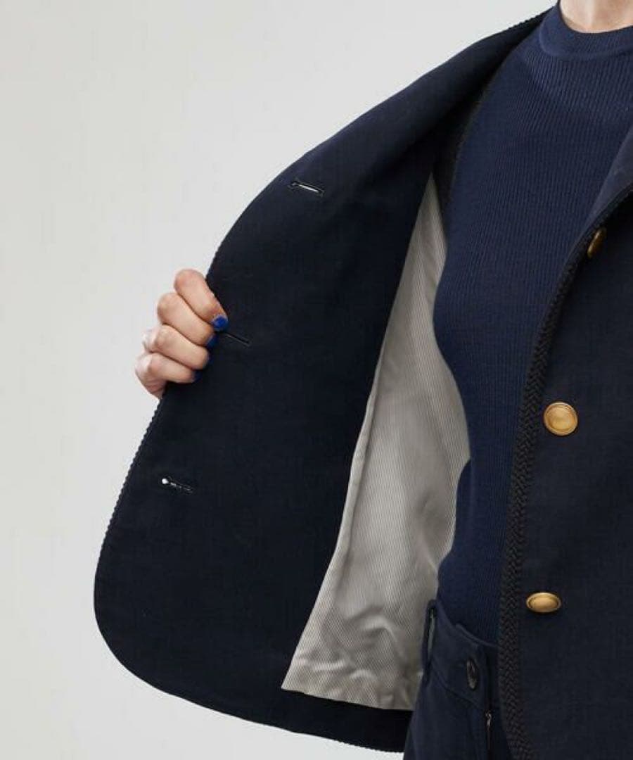 新品☆TOMORROWLAND コットンモールスキン クルーネックジャケット