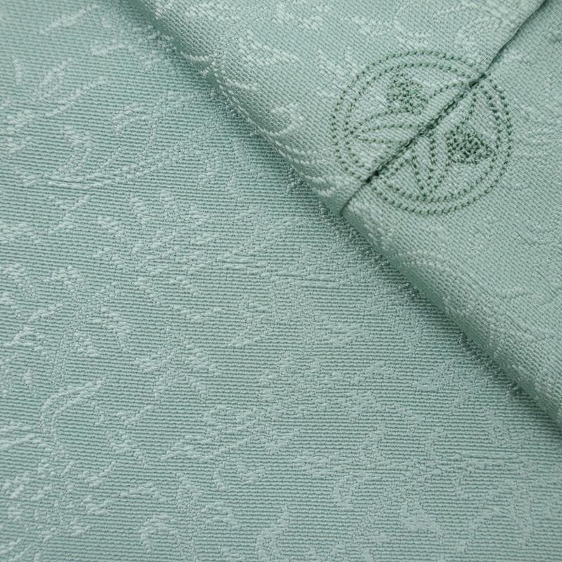 《Happy★長尺■色無地◆淡いグリーン■細やか花唐草地紋◆IG1-4》