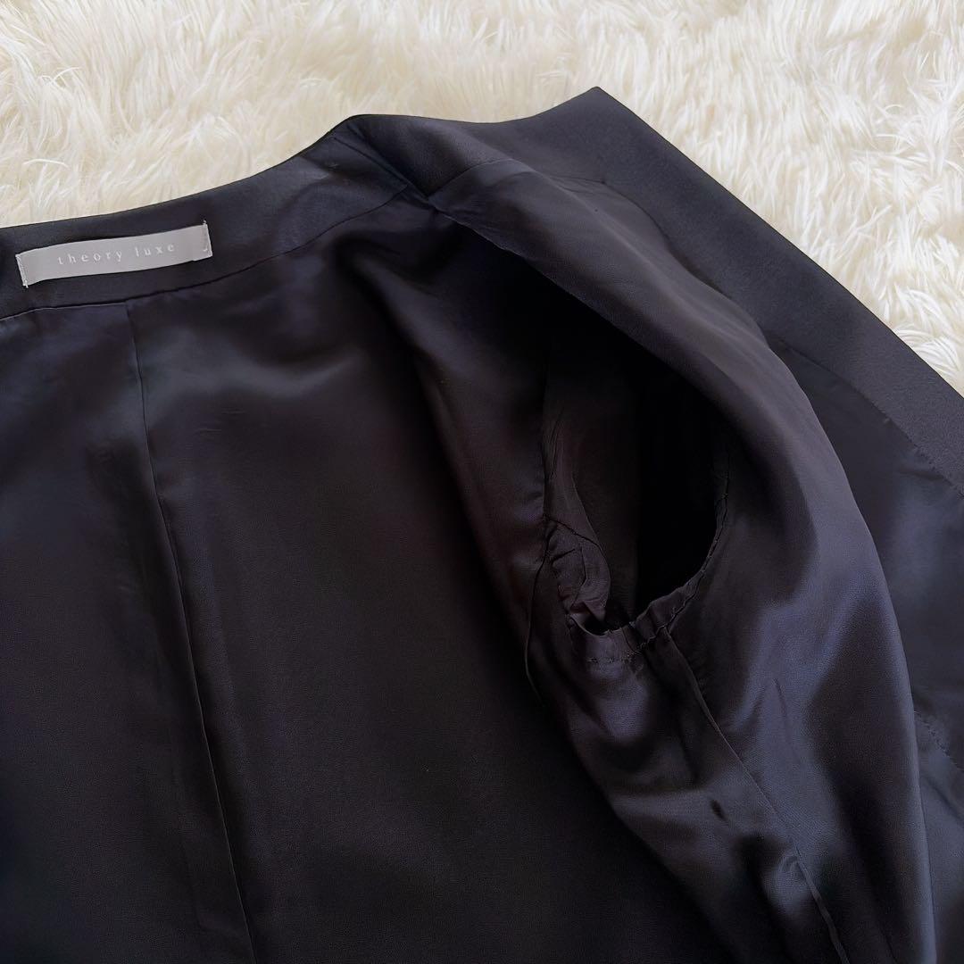 美品【セオリーリュクス】ノーカラージャケット スカート スーツセットアップ 38