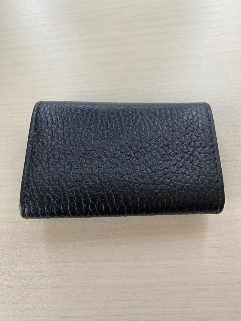 Gucci 黒 レザー キーケース グッチ6連キーケース　GGマーモントブラック