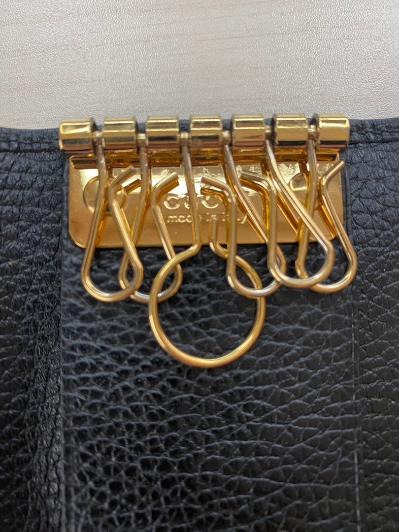 Gucci 黒 レザー キーケース グッチ6連キーケース　GGマーモントブラック