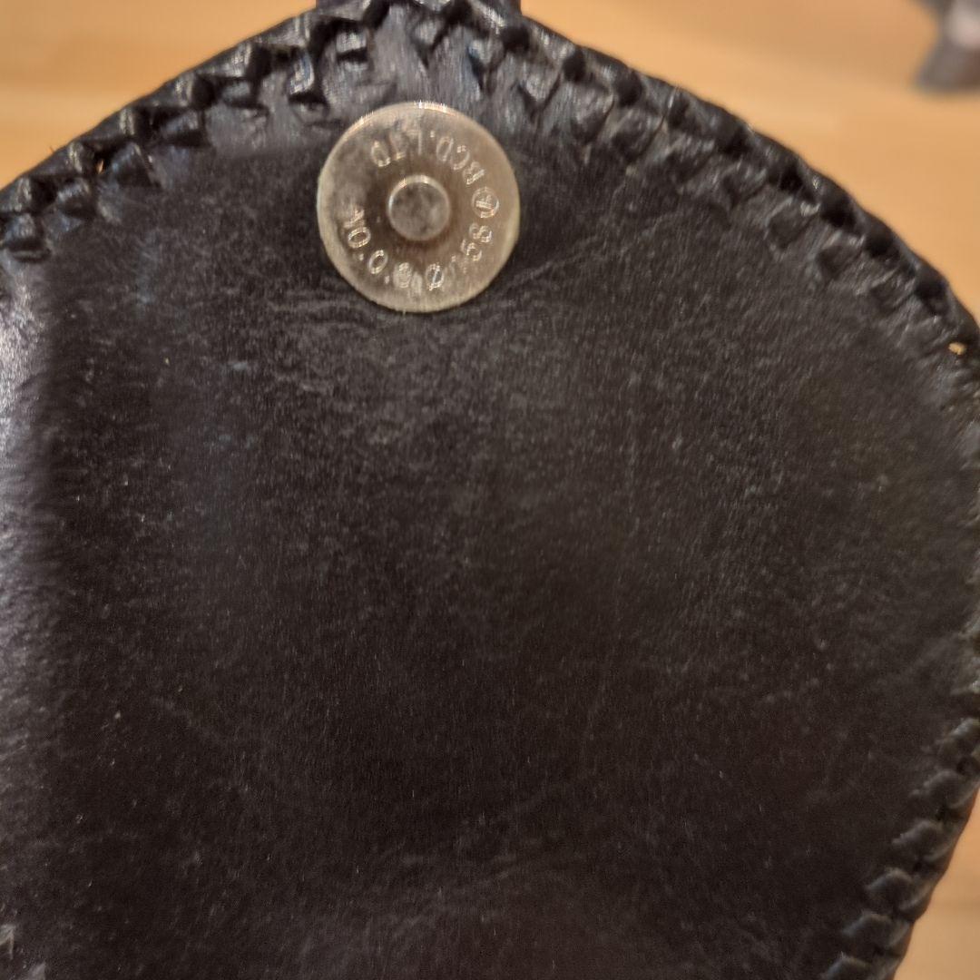 ブラックレザー クロコダイル型ホルスターウォレット