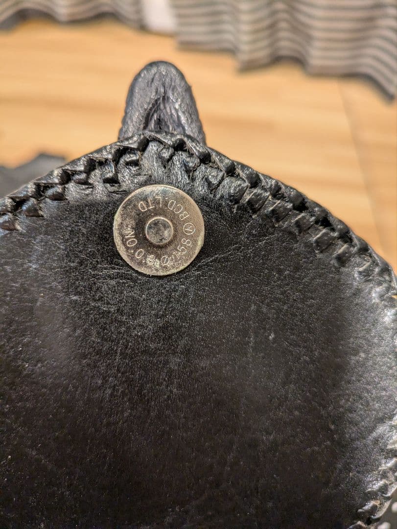 ブラックレザー クロコダイル型ホルスターウォレット