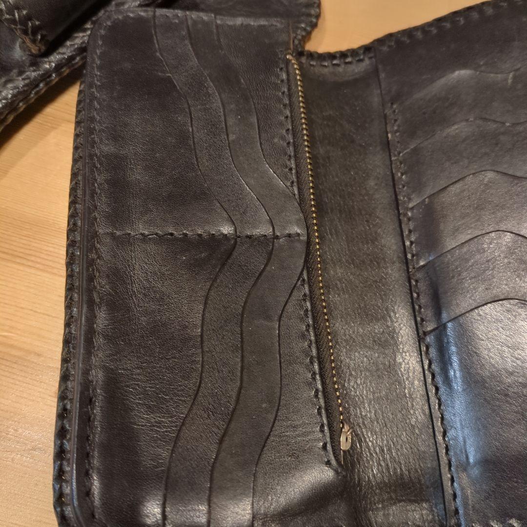 ブラックレザー クロコダイル型ホルスターウォレット