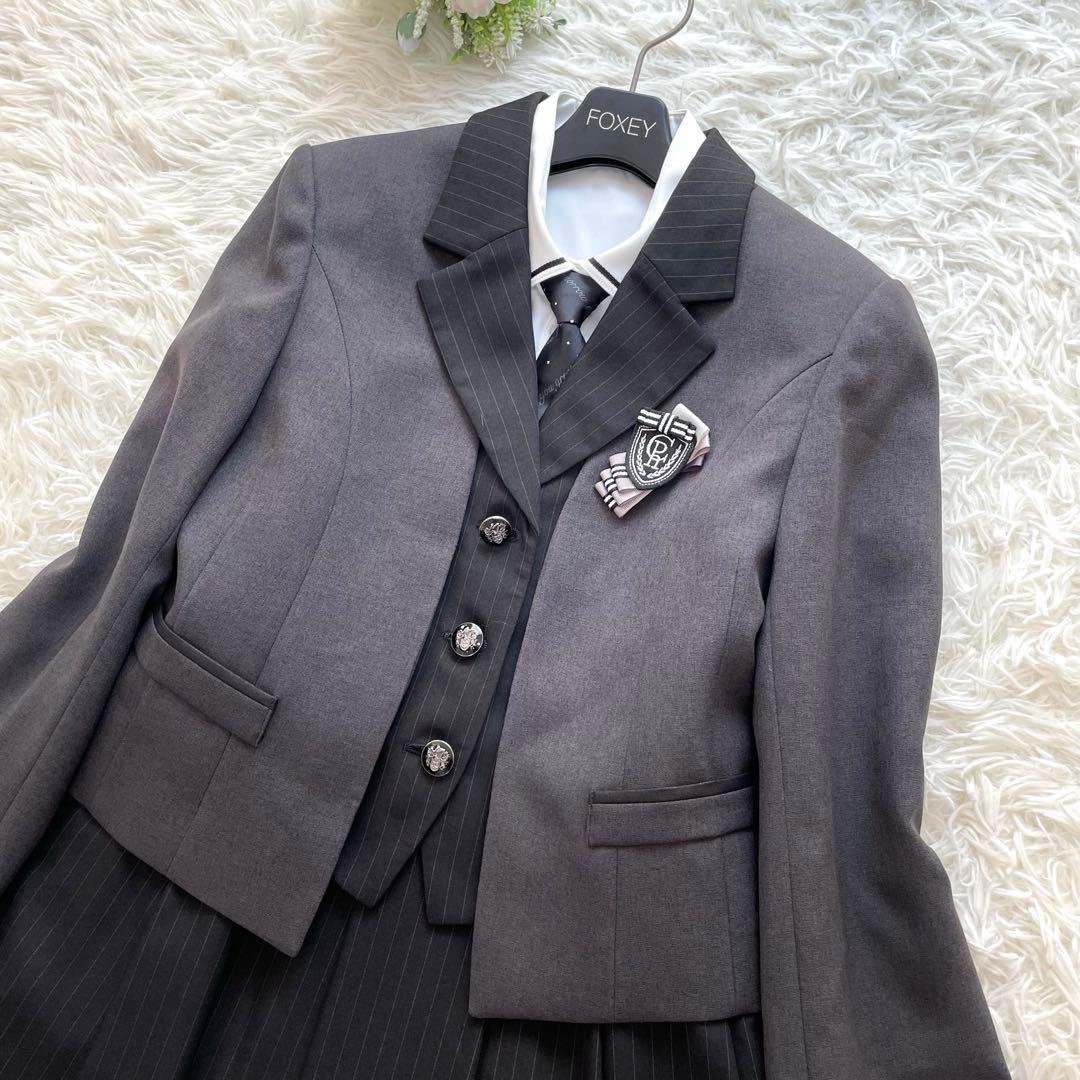 高級感✨ショパン フォーマルセット グレー ストライプ 160 ワンピース 5点