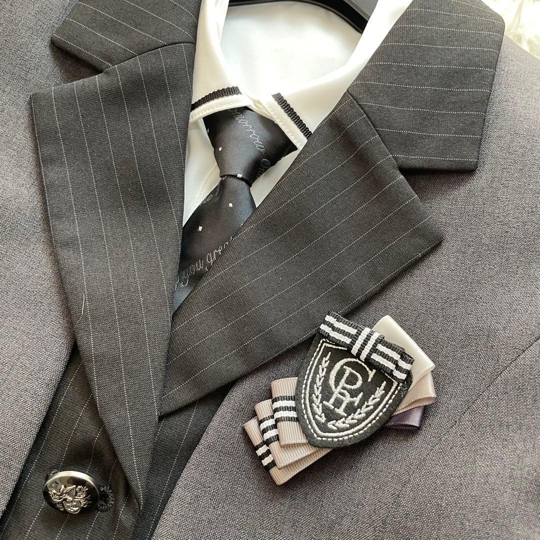 高級感✨ショパン フォーマルセット グレー ストライプ 160 ワンピース 5点