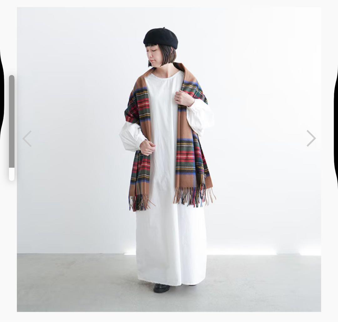 【TWEEDMILL】ツイードミル　大判ストール　チェック柄　ブラウン系