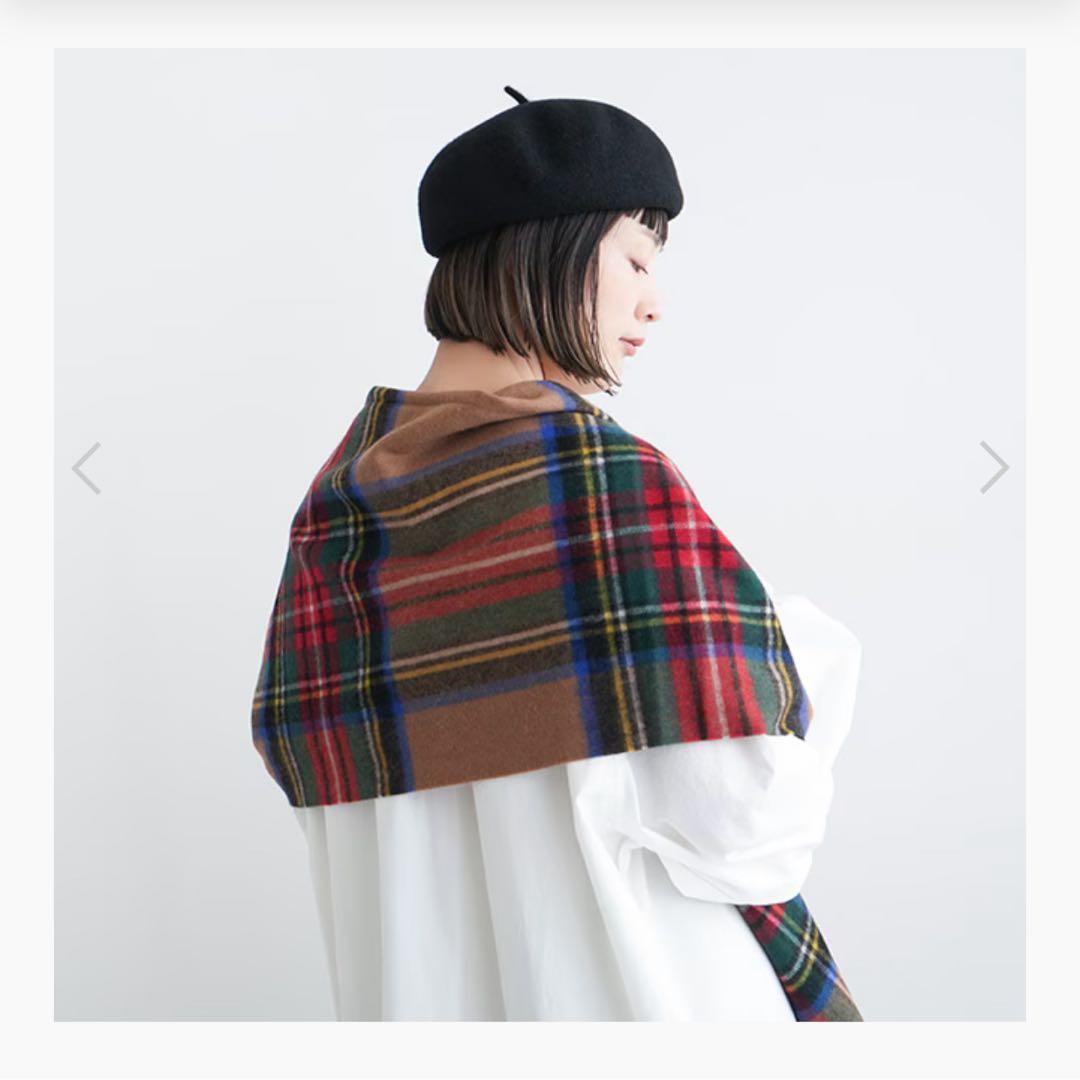 【TWEEDMILL】ツイードミル　大判ストール　チェック柄　ブラウン系