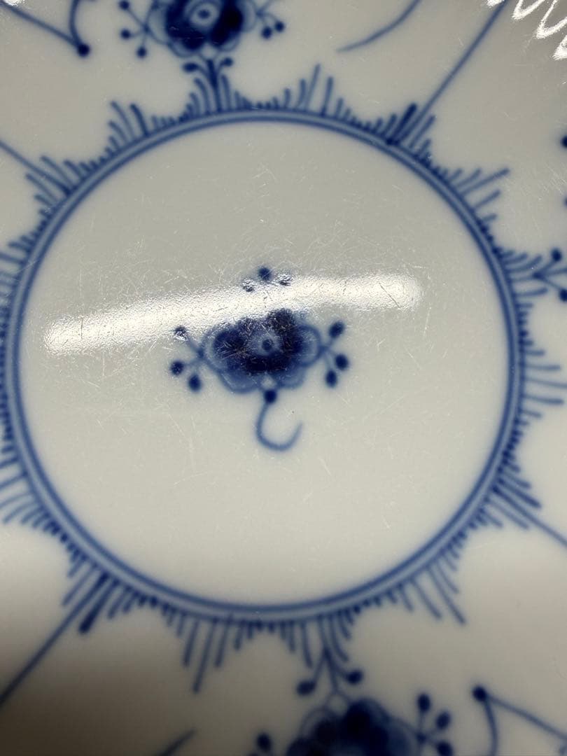 ロイヤルコペンハーゲンブルーフルーテッド ハーフレース 足つき コンポート