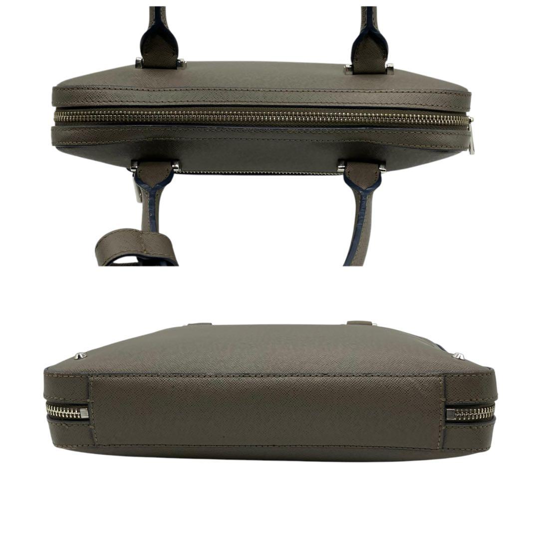 良品 1996 Kiefer neu ミニブリーフケース グレー レザー