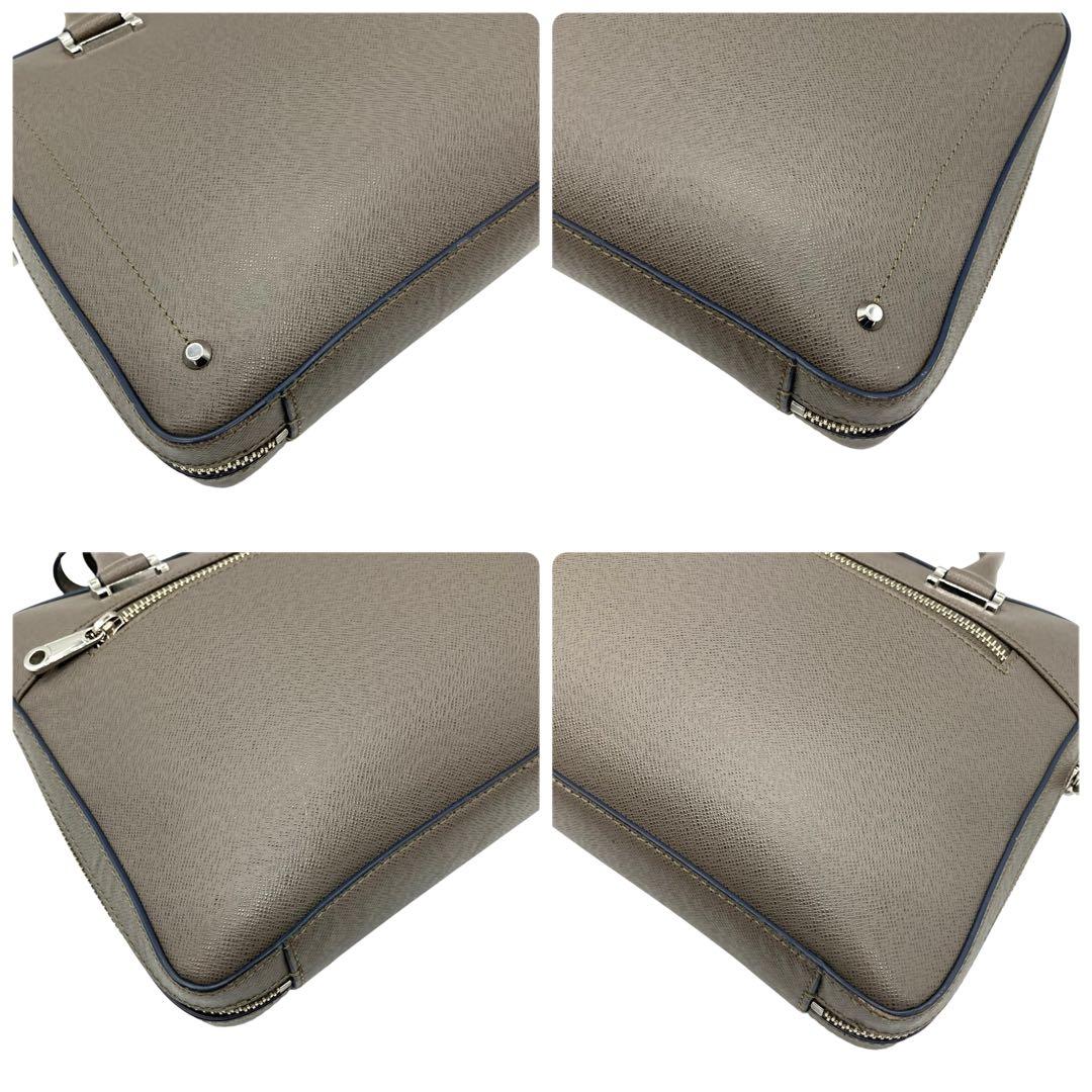 良品 1996 Kiefer neu ミニブリーフケース グレー レザー