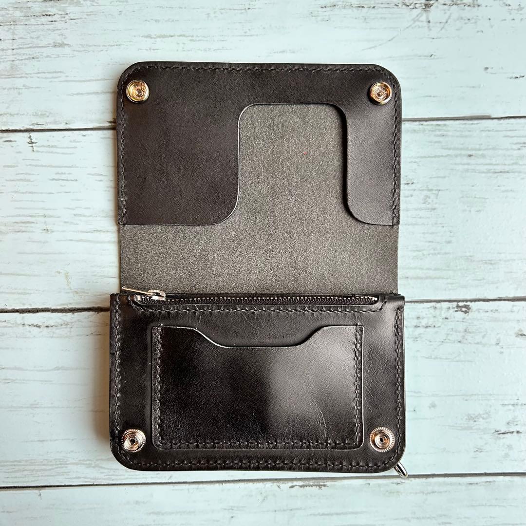 姫路オイルレザー　ミドルウォレット　ベルトループセット　トラッカーウォレット　革