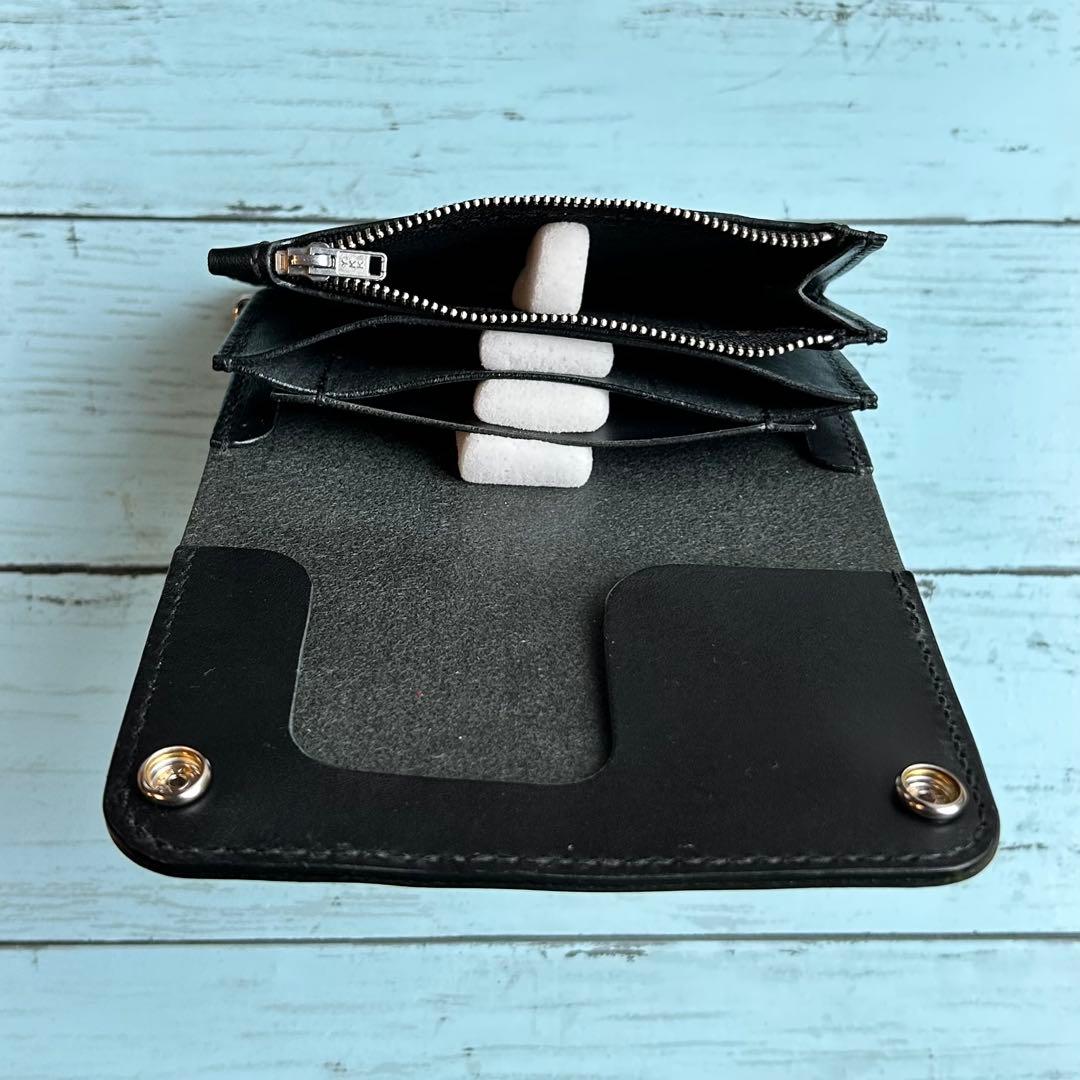 姫路オイルレザー　ミドルウォレット　ベルトループセット　トラッカーウォレット　革