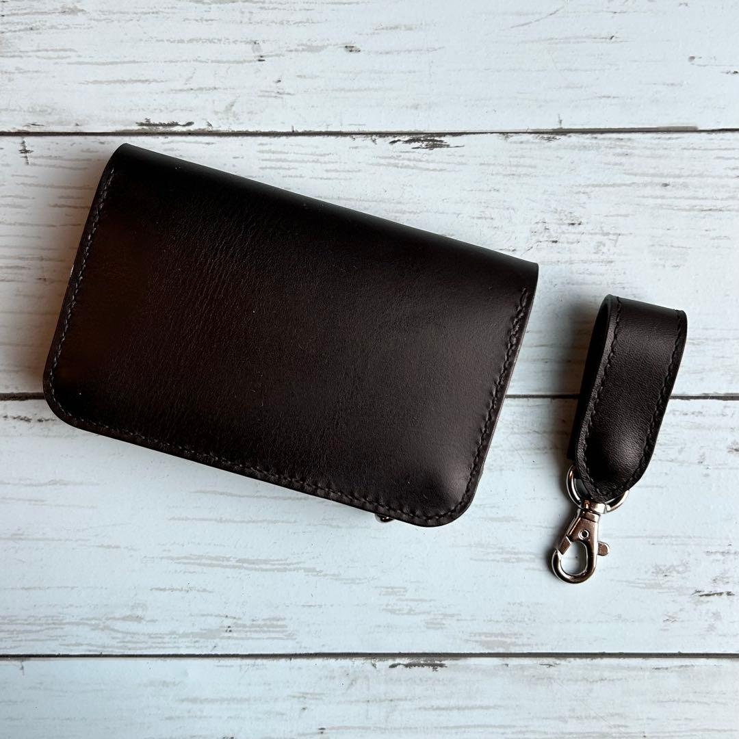 姫路オイルレザー　ミドルウォレット　ベルトループセット　トラッカーウォレット　革