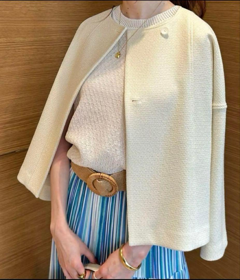 新品【アルアバイル】 ブッチャーツイードショートジャケット★黒ブラック★サイズ1