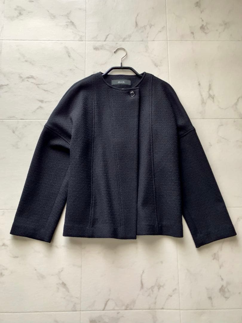 新品【アルアバイル】 ブッチャーツイードショートジャケット★黒ブラック★サイズ1