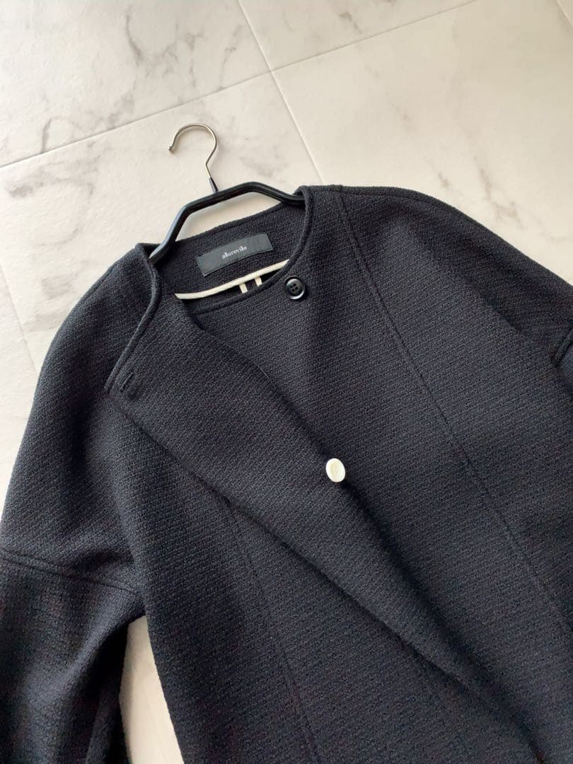 新品【アルアバイル】 ブッチャーツイードショートジャケット★黒ブラック★サイズ1