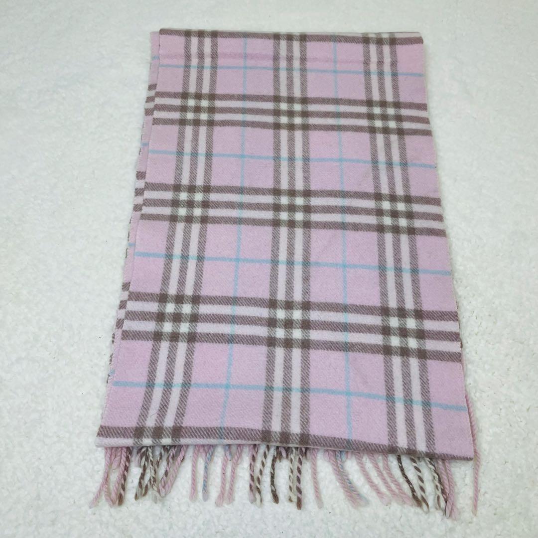 BURBERRY バーバリー マフラー カシミヤ混 ピンク ノバチェック Y2K