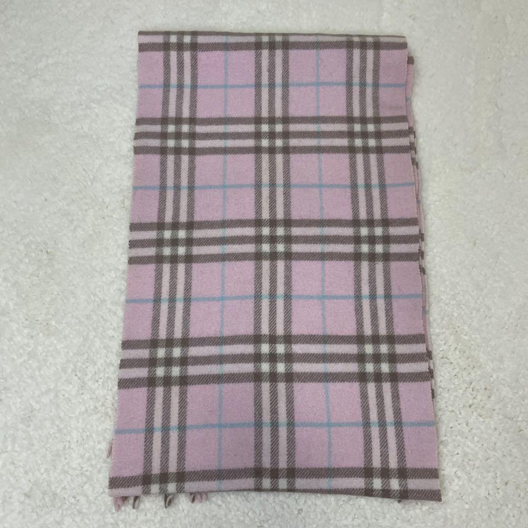 BURBERRY バーバリー マフラー カシミヤ混 ピンク ノバチェック Y2K