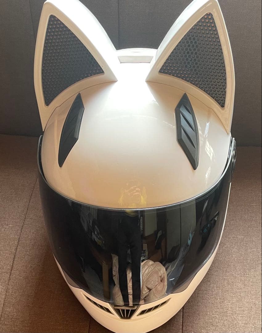 Nitrinos製 猫耳デザイン フルフェイスヘルメットSG.PSCマーク　M