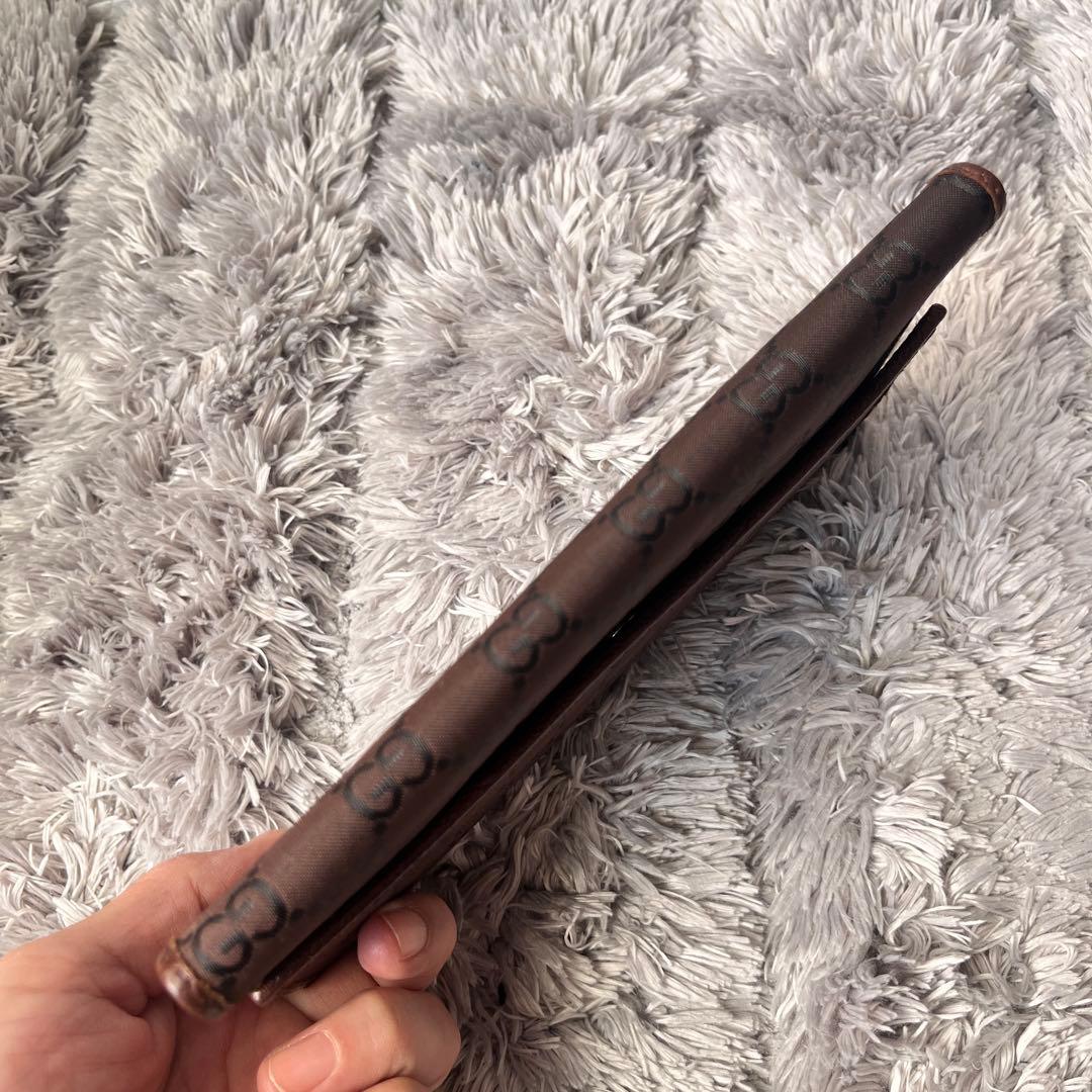 極美品✨GUCCI GGナイロン 三つ折り財布　ブラウン　メンズ　レディース