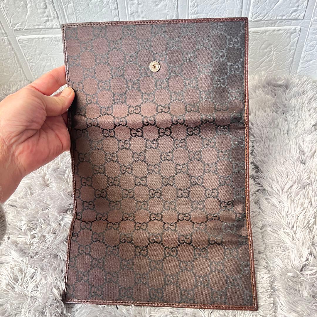極美品✨GUCCI GGナイロン 三つ折り財布　ブラウン　メンズ　レディース