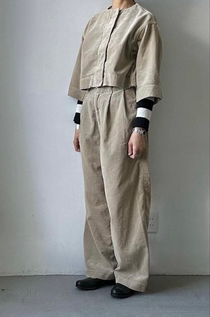 オールドマンズテーラー　コーデュロイワイドスリーブジャケット　ベージュ