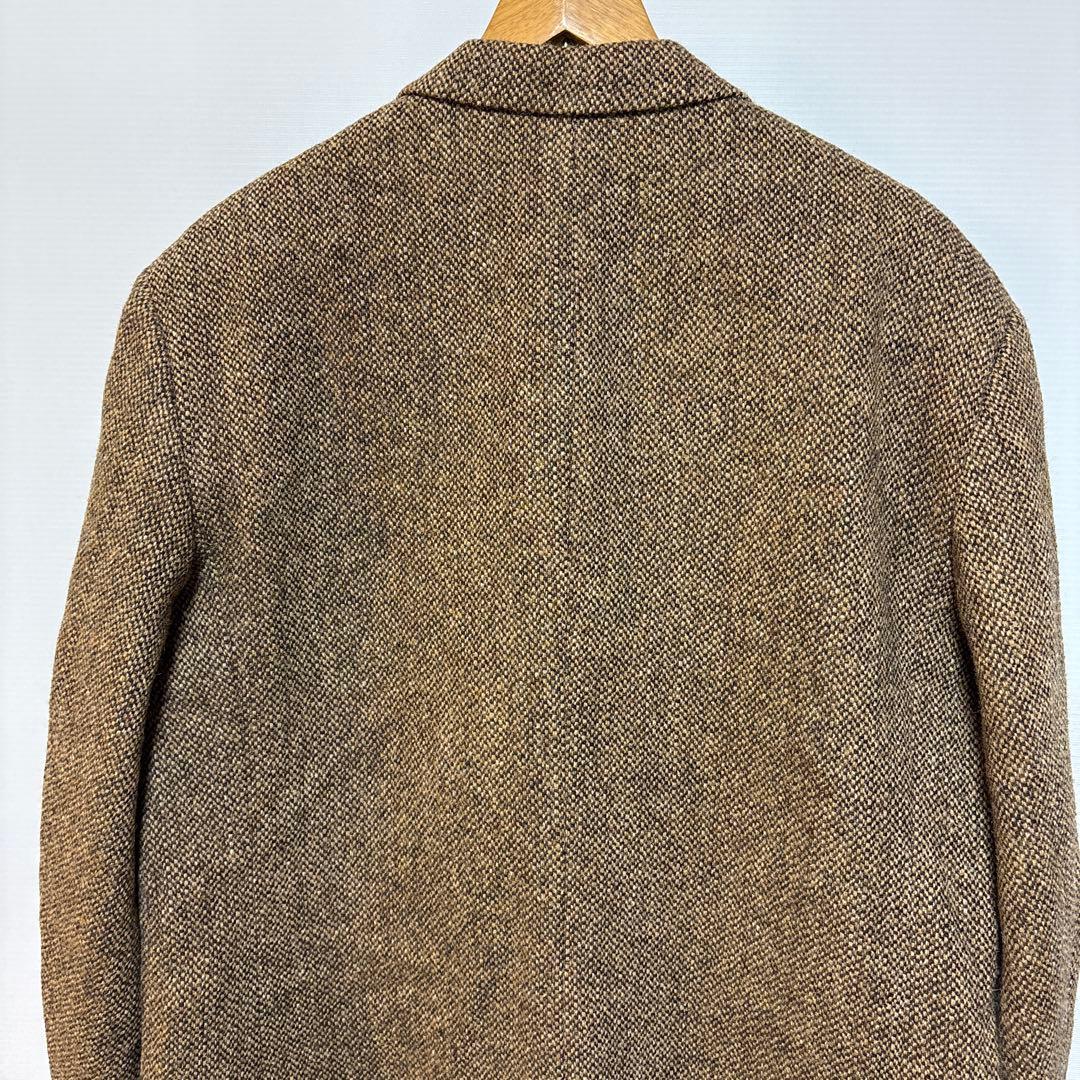 パパス　Papas ハリスツイード　2Bジャケット　L48 ブラウン
