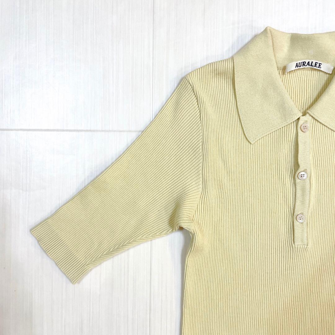 美品✨AURALEE GIZA RIB KNIT POLO