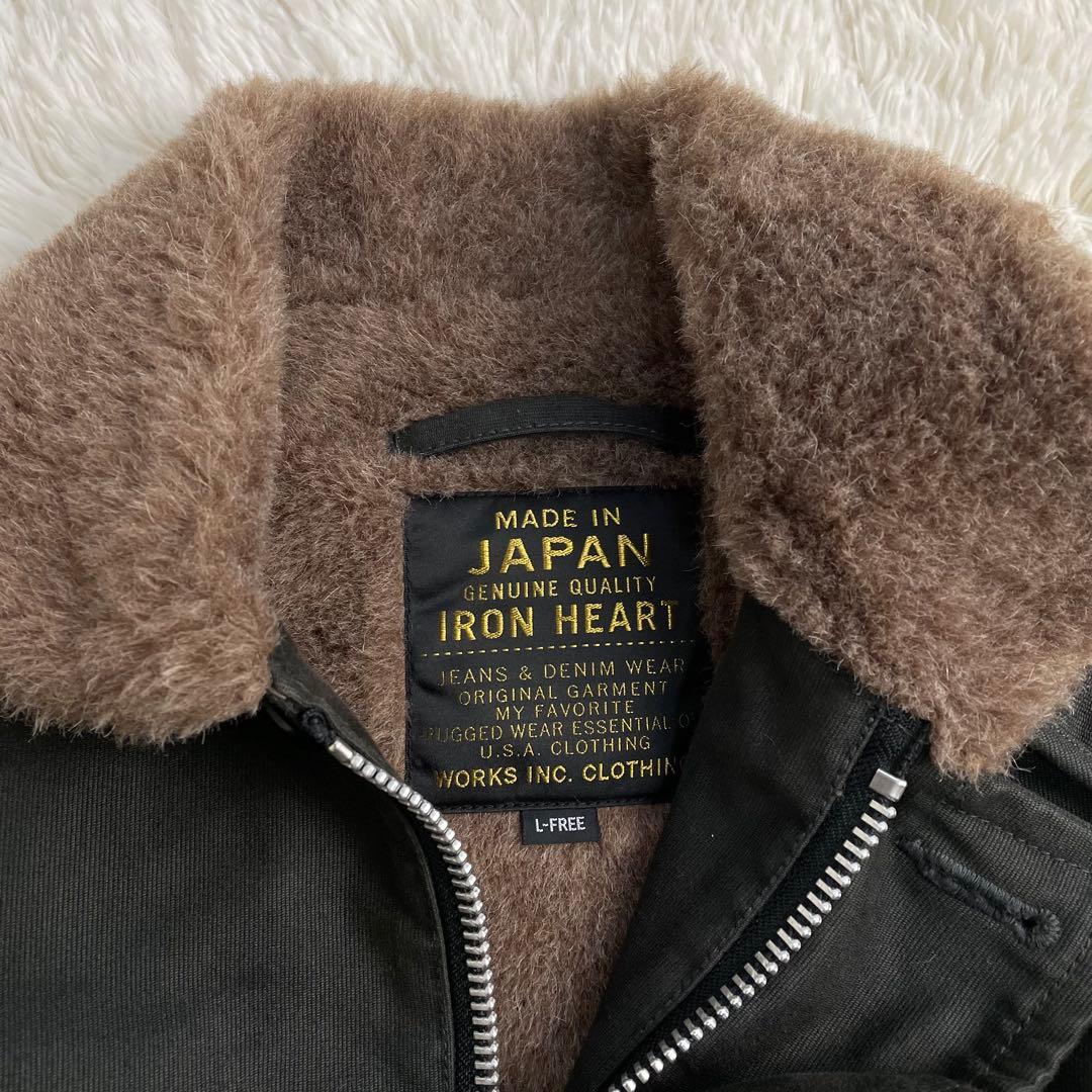 人気✨ アイアンハート N1デッキジャケット アルパカ ウール メンズ ブラック