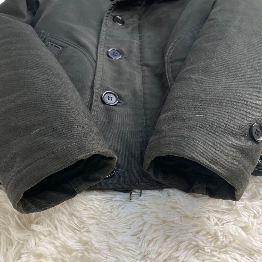 人気✨ アイアンハート N1デッキジャケット アルパカ ウール メンズ ブラック