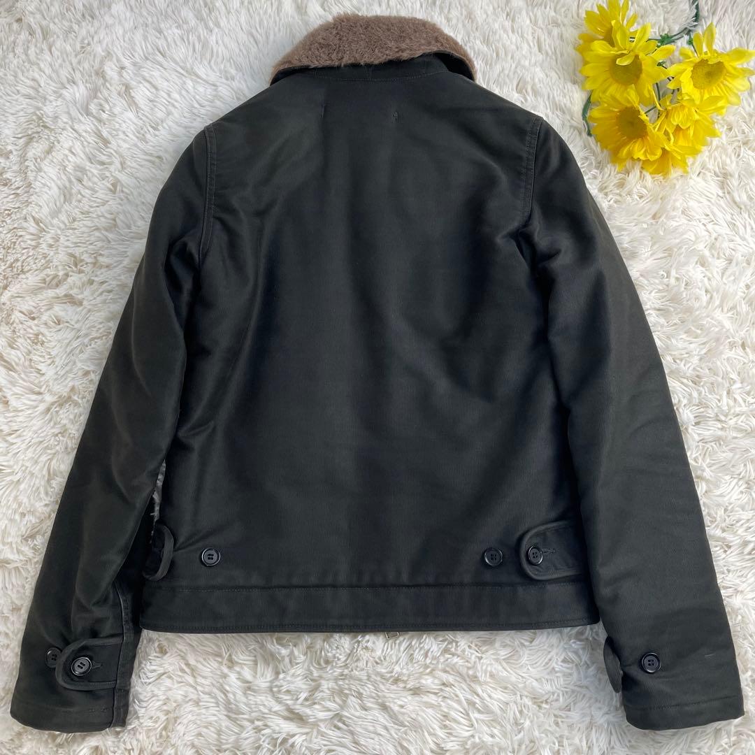人気✨ アイアンハート N1デッキジャケット アルパカ ウール メンズ ブラック