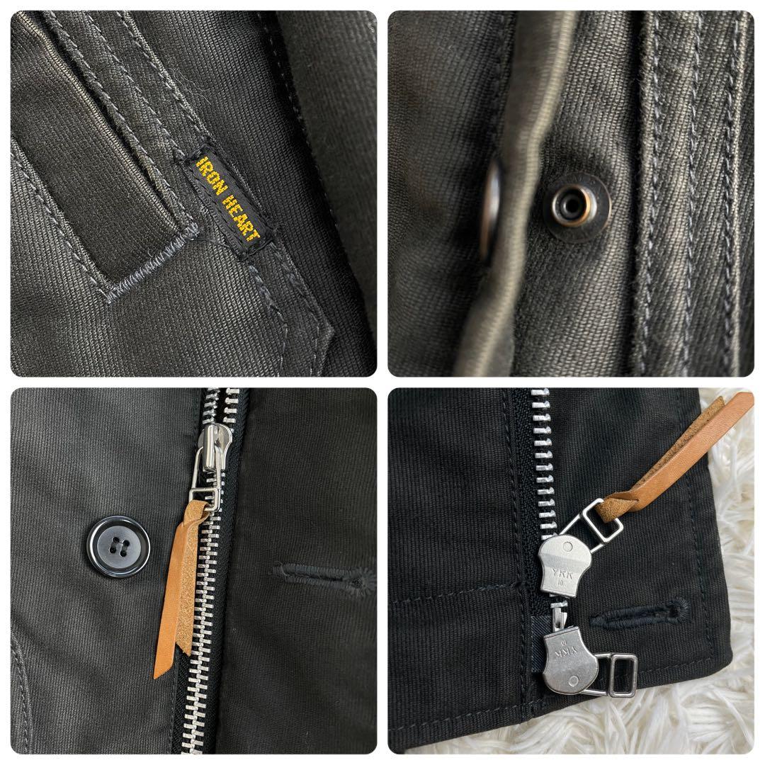 人気✨ アイアンハート N1デッキジャケット アルパカ ウール メンズ ブラック