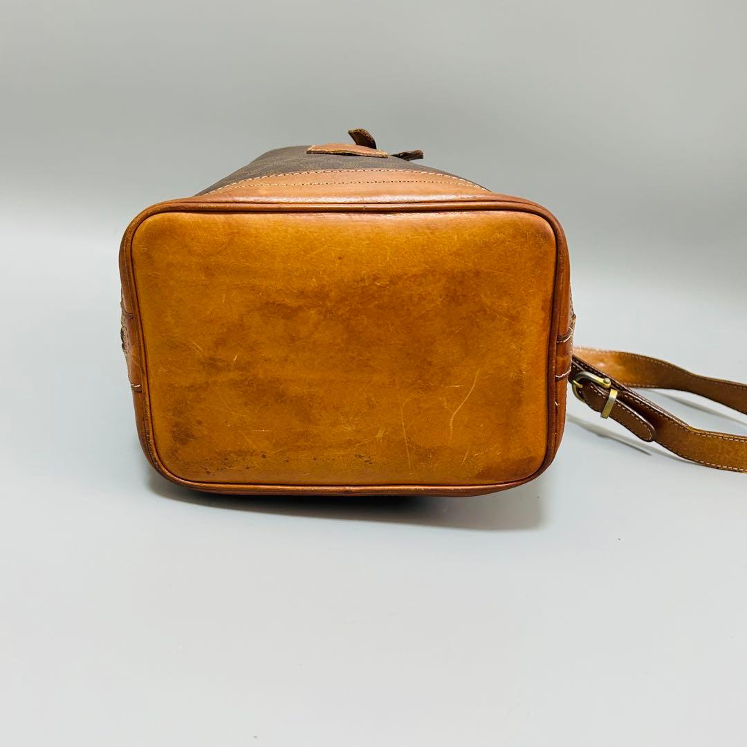 CELINE セリーヌ ショルダーバッグ 巾着バッグ マカダム柄 ブラウン