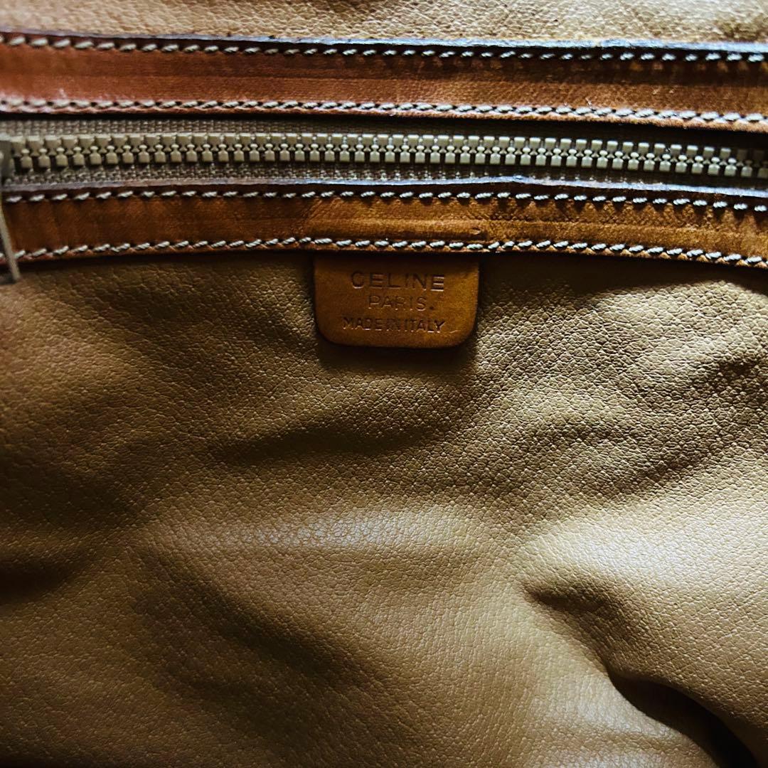 CELINE セリーヌ ショルダーバッグ 巾着バッグ マカダム柄 ブラウン