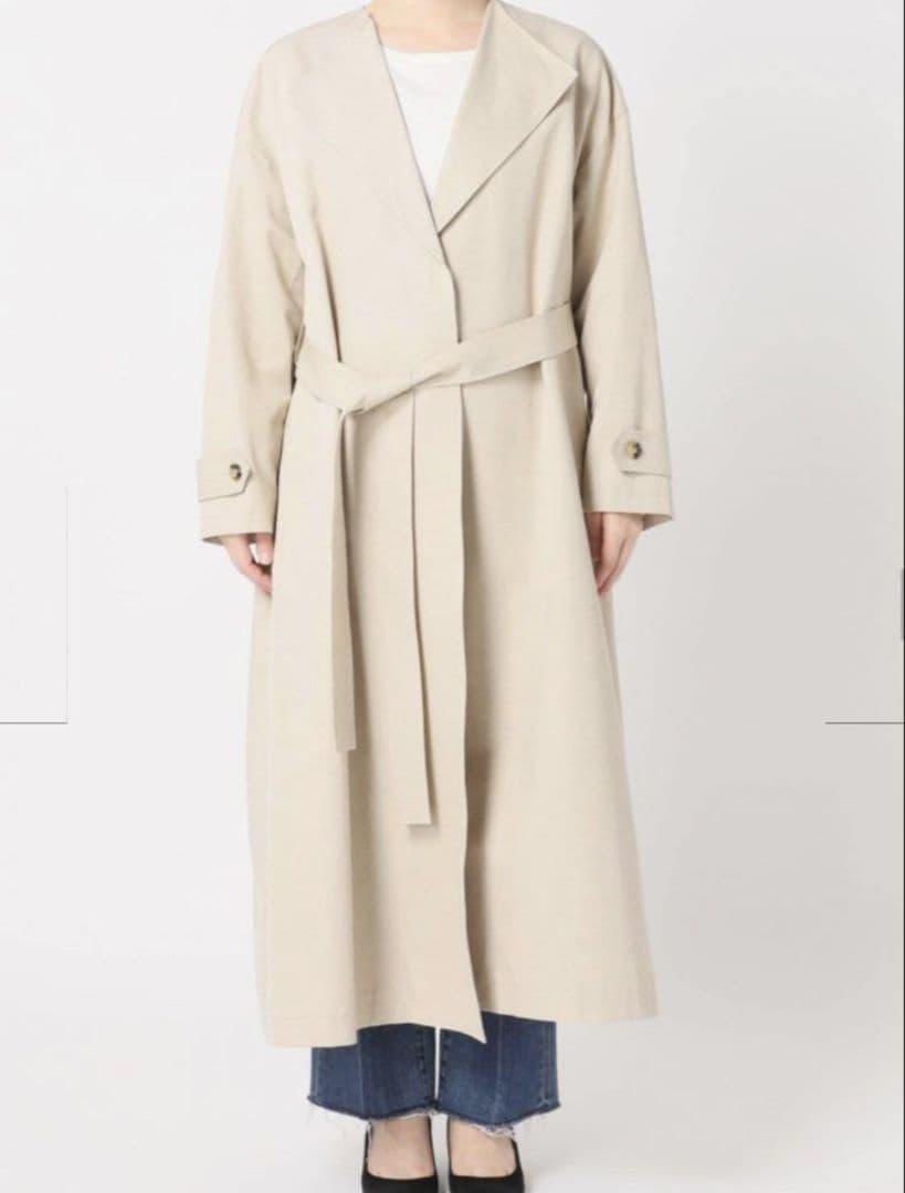 2024SS Spick and Span C/Cu ノーカラートレンチコート