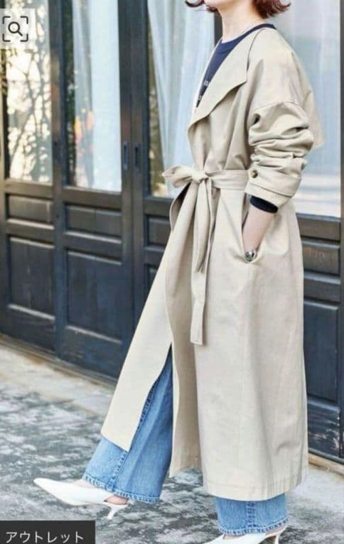 2024SS Spick and Span C/Cu ノーカラートレンチコート