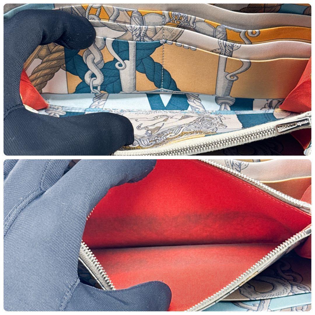 エルメス アザップ シルクイン ロング 財布 茶 アザップ ジップ ジッピー